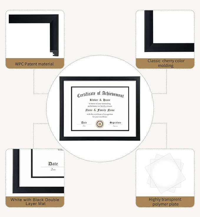 ELSKER&HOME 8.5x11 Diploma Frame Black - Image 5