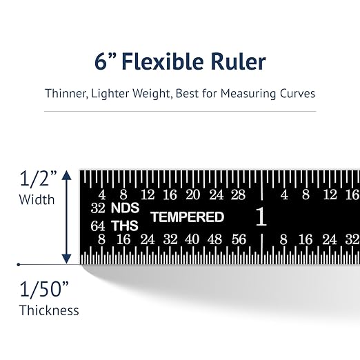 PEC Tools 6" Flexible Machinist Rule, Designed - Image 7