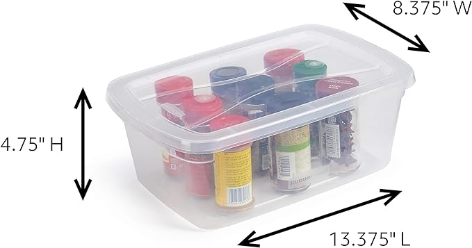 Rubbermaid Cleverstore 6 Qt Clear Storage Bins - Image 2