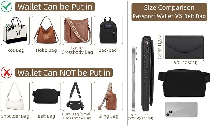 ZOPPEN Mulit-purpose Rfid Blocking Passport Holder Travel Wallet Passport and - Image 3