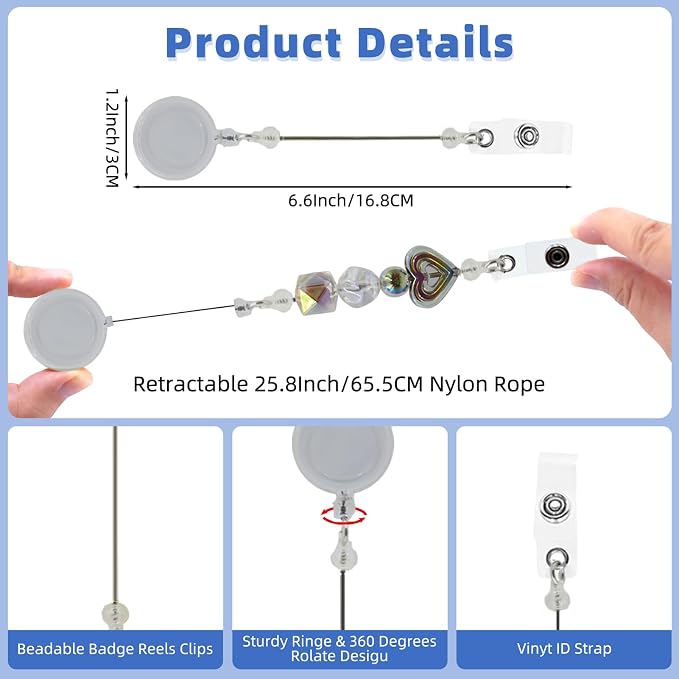 30pcs Beadable Badge Reels Making Kits - Image 7