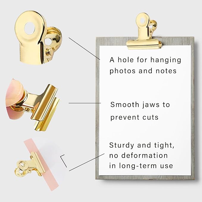 Bulldog Gold Clips with Hole - Image 6