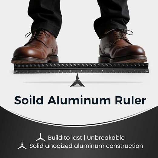 Rena Chris 2PCS Architectural Scale Ruler: 12" Imperial Aluminum Alloy Metal - Image 5