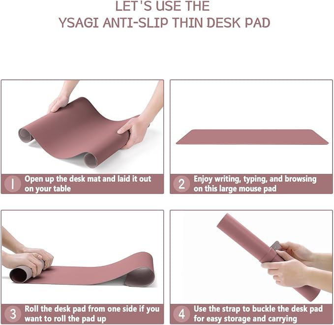 YSAGi Non-Slip Leather Desk Pad XL Size, Waterproof Laptop Computer Desk - Image 7