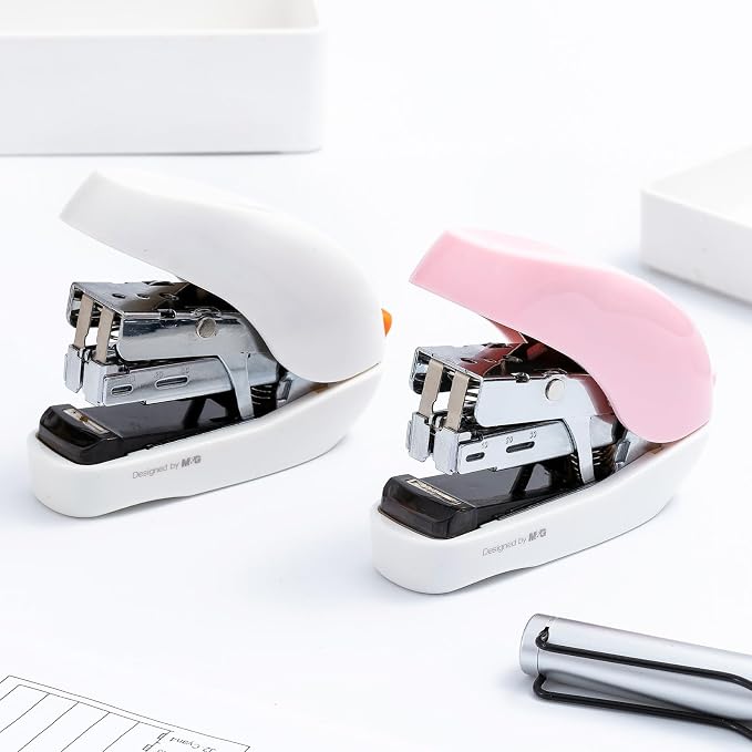 M&G Mini Stapler with Staples, Small White Effortless Stapler Set, 20 Sheet - Image 2
