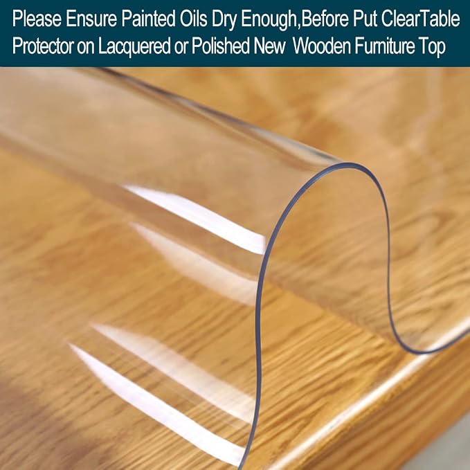 Wadrac 1.5mm Thick 17x52 Clear Table Cover Protector Study Desk Topper Pad - Image 3