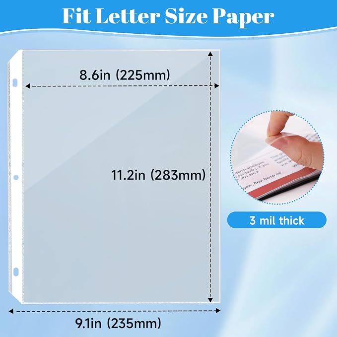 50 Pack Sheet Protectors for 3 Ring Binder - Image 5