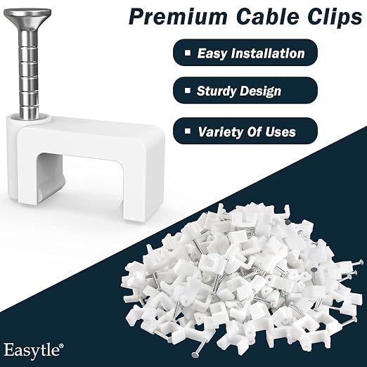 400 Pcs 8mm Cable Clips Nail in Cable Clips Flat Ethernet Cable Wall Clips - Image 4