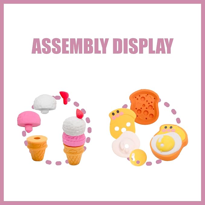 72Pcs 3D Food Erasers for Kids, All are Food Styles, Random Desktop Pets Toys - Image 3