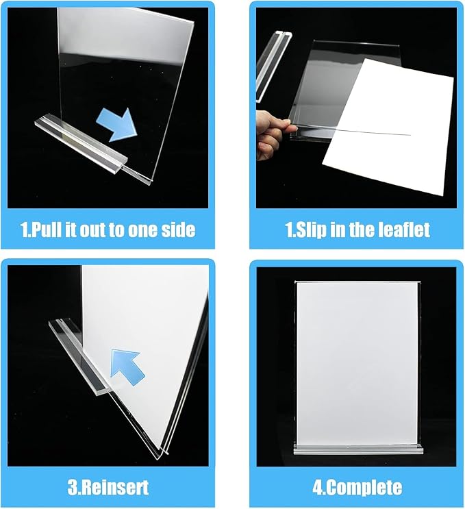 Lechay 8.5 x 11 inches Clear Table Menu Display Stand Desktop Display Stand - Image 4