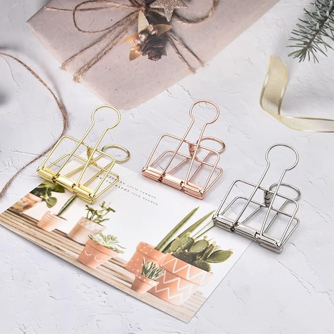 Extra Large Binder Clips 2 Inch, Big Paper Clamps Gold - Image 6