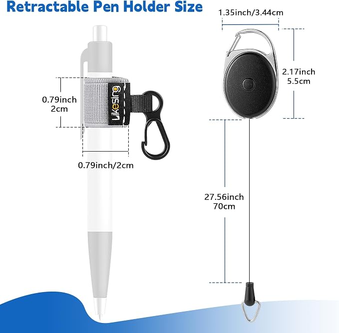 Likesing 4 Retractable Pencil Holder Set, 27.5" Anti-Lost Retractable Pen Holder - Image 2