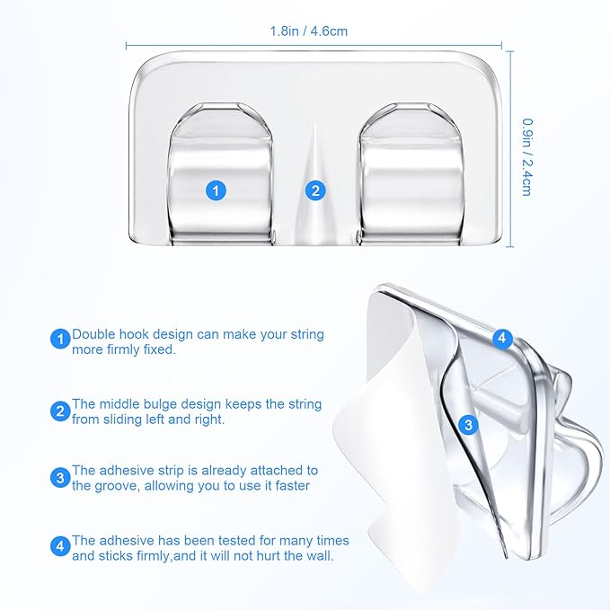 Hetyue Hooks for Outdoor String Lights Clips: 26Pcs Heavy Duty Light Hook - Image 3
