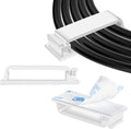XHF 40 PCS Self Adhesive Cable Clips White, Wire Clips Cable Management Wire by XHF