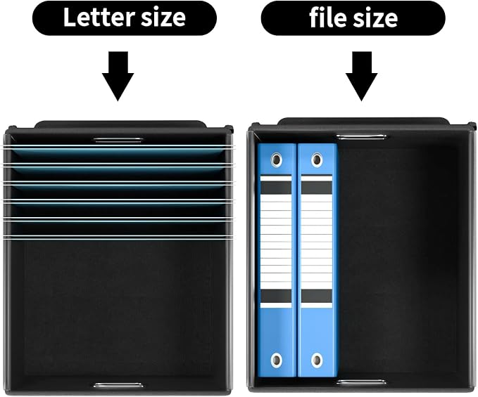 File Organizer Boxes with Lids, Collapsible Linen Hanging Filing & Storage - Image 4