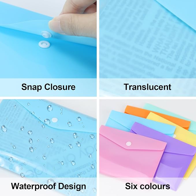 Plastic Envelopes 12 Pack Clear Document Folders，Plastic Envelopes - Image 4