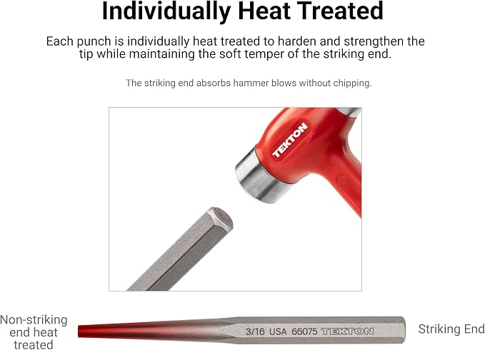 TEKTON 1/16 Inch Solid Punch | 66071 | Made in USA - Image 3