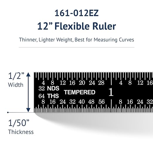 PEC Tools Stainless Steel Ruler Set, High-Contrast Machinist Ruler - Image 9