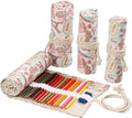 DIYOMR 12/24/36/72 Slots Pencil Wrap Pencil Rolls, Artist Colored Pencils Roll by DIYOMR
