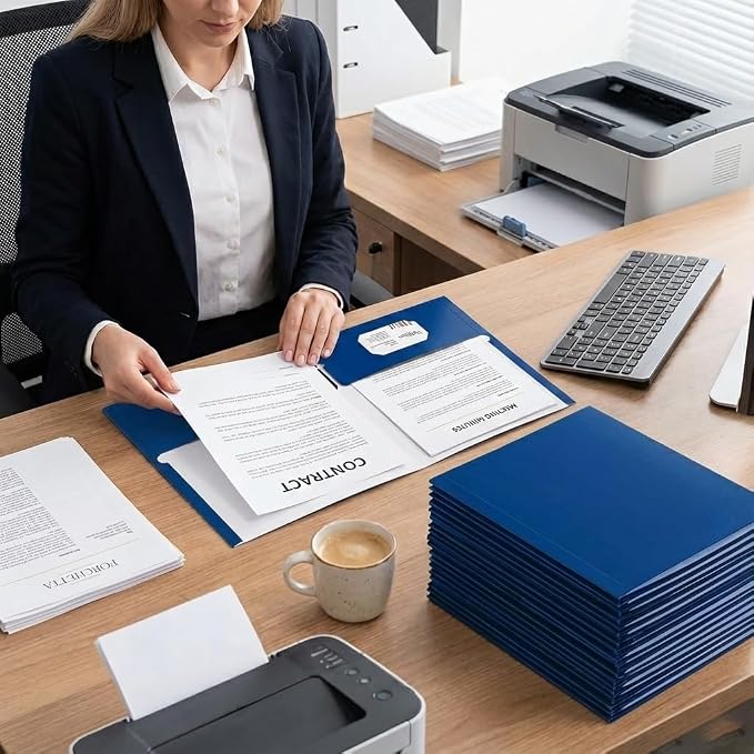Zzrywuty File folders with Pockets, 50 Pack Paper Folders with Card Slot - Image 7