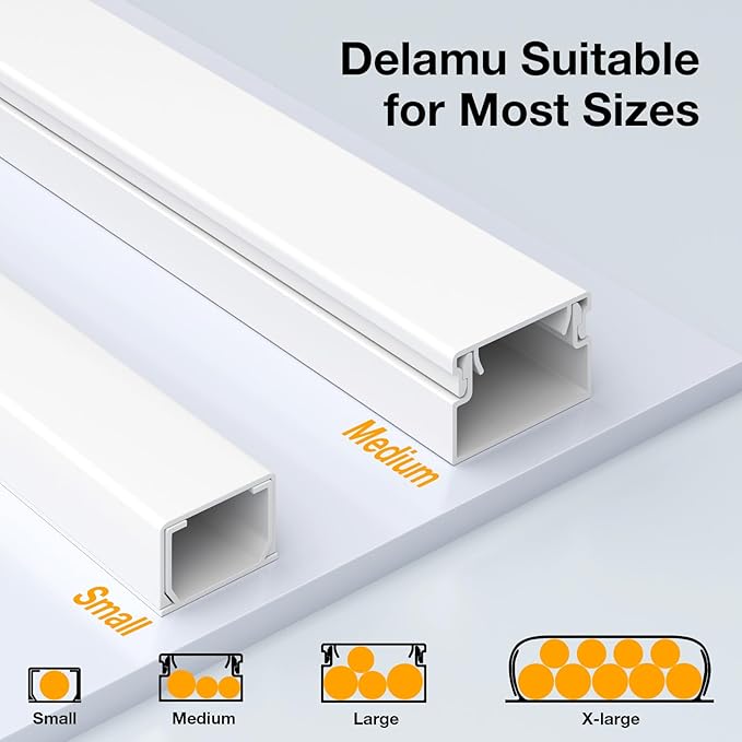 Delamu 157in Cord Hider Wall, TV Cable Hider Cord Covers - Image 9