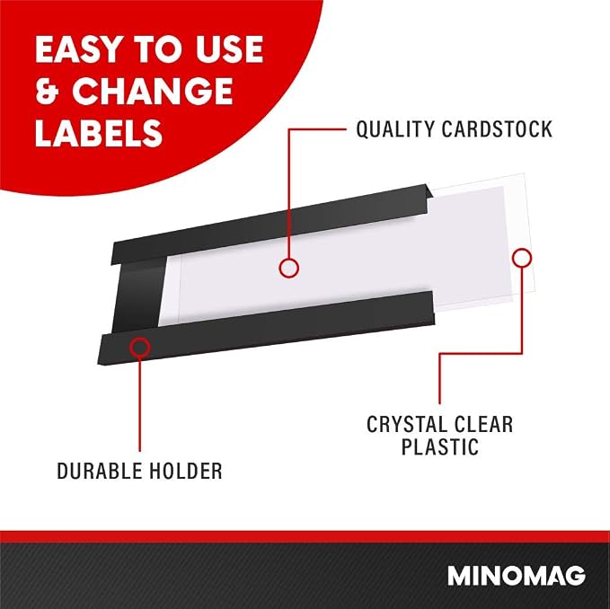 25pcs Magnetic Labels for File Cabinets, 1x3 inches | C Channel Magnetic Label - Image 2