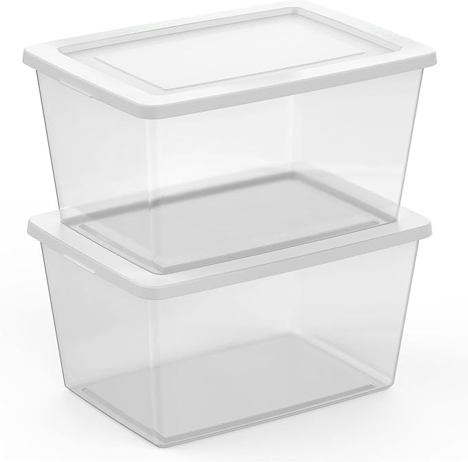 Sterilite 12-Pack Clear Storage Box, Stackable Container Bins - Image 6