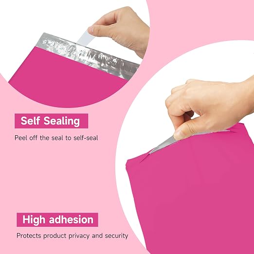 Pink Poly Mailers 14.5x19 500 Pcs, Cute Waterproof Shipping Bags - Image 3