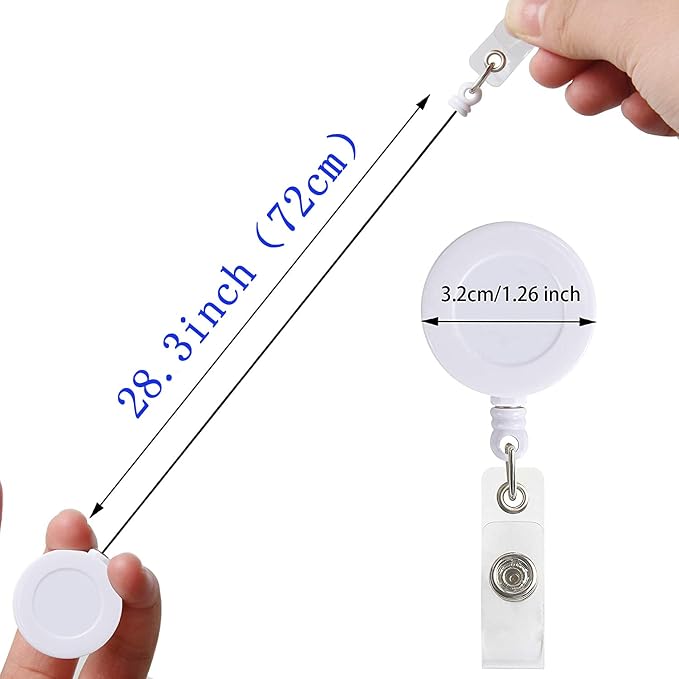 JANYUN 50 Pcs Retractable Badge Reel Clips Holder - Image 2