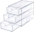 Hipiwe 3 Drawers Acrylic Drawer Organizer Clear Desktop Organizer by Hipiwe
