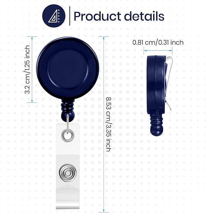 Zonon 100 Pcs Retractable Badge Reel Clips ID Card Holder Reel - Image 3