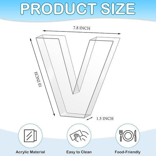 10" V Clear Acrylic Letter Charcuterie Board Box, Reusable Fillable Decorative - Image 2