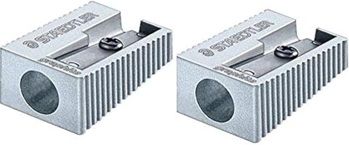 Staedtler Single Hole Quality Aluminium Pencil Sharpener X 2 by Staedtler