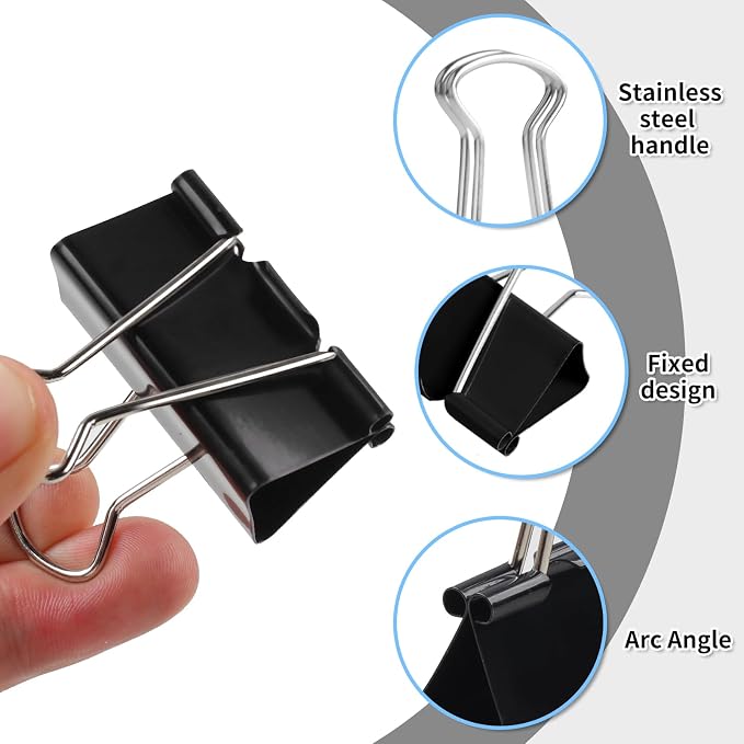 125Pcs Binder Clips Colored, Binder Clips Assorted Sizes, 6 Sizes Binder Paper - Image 3