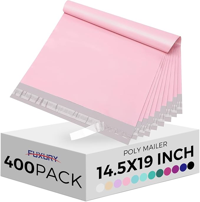 Fuxury Poly Mailers 14.5x19" 400Pcs, Bulk Shipping Bags by Fuxury
