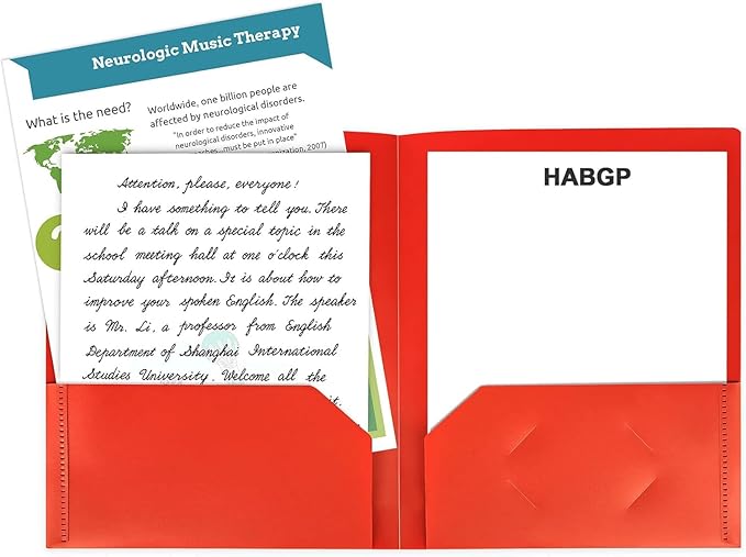 Plastic Folders with Pockets, 24 Color Heavy Duty Two Pocket Folder Business - Image 3
