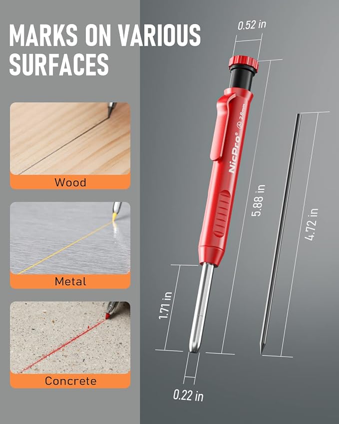 Nicpro 1 Pack Carpenter Pencil - Image 4