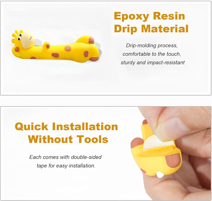 4 PCS Resin Giraffe Figurine Computer Monitor Decor, Cute Mini Goose Statues - Image 5