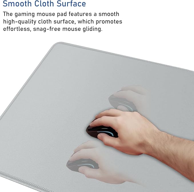 Large Gaming Mouse Pad with Stitched Edges, Durable Non-Slip Natural Rubber Base - Image 5