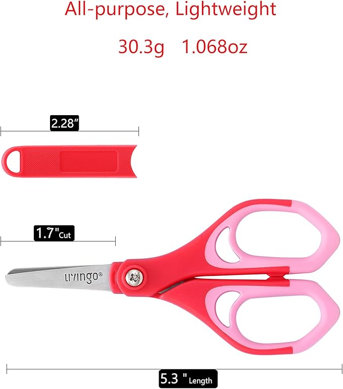 LIVINGO 5" Blunt Kid Scissors: Stainless Safety Toddler Preschool Children - Image 2