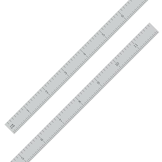 PEC Tools 12" Metal Ruler, Flexible Stainless Steel Rule, 4R Graduation - Image 2