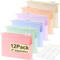 Extra Capacity Plastic Hanging File Folders Letter Size, 12 Pack 2 Inch by YOPCDJ