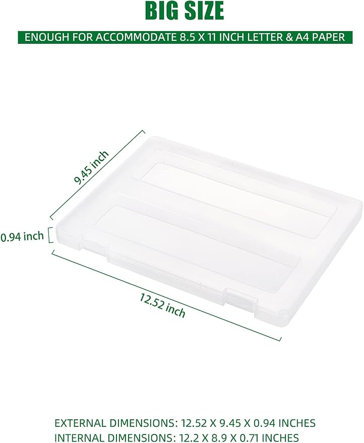 Denkee 4 Pack A4 Paper Organizer Box, Plastic Scrapbook Paper Organizer - Image 2