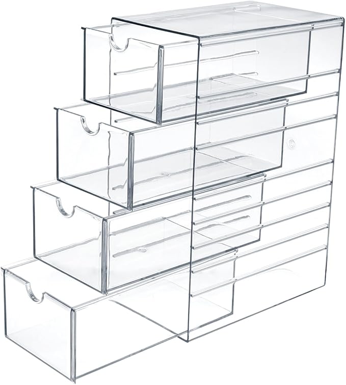 Hipiwe Plastic Drawer Organizer Clear Hair Accessories Organizer Box by Hipiwe