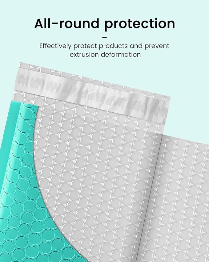 GSSUSA Teal Bubble Mailers 4x7 Small Padded Envelopes, 4000 Pack, Strong - Image 3