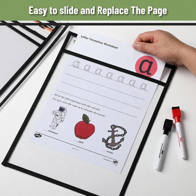 Mr. Pen- Reusable Dry Erase Pockets, 48 Pack, Classroom Supplies - Image 3