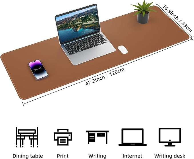 AFIING Leather Desk Pad Protector, Large Desk Mat - Image 2