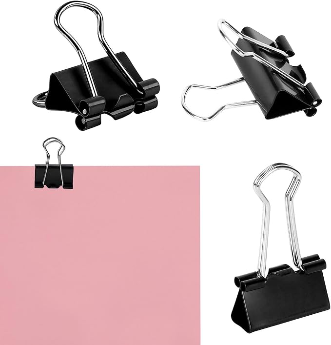 SANNIX 75 PCS Mini Binder Clips, 3/4 inch 19mm Binder Clips Black Paper Clamps - Image 3