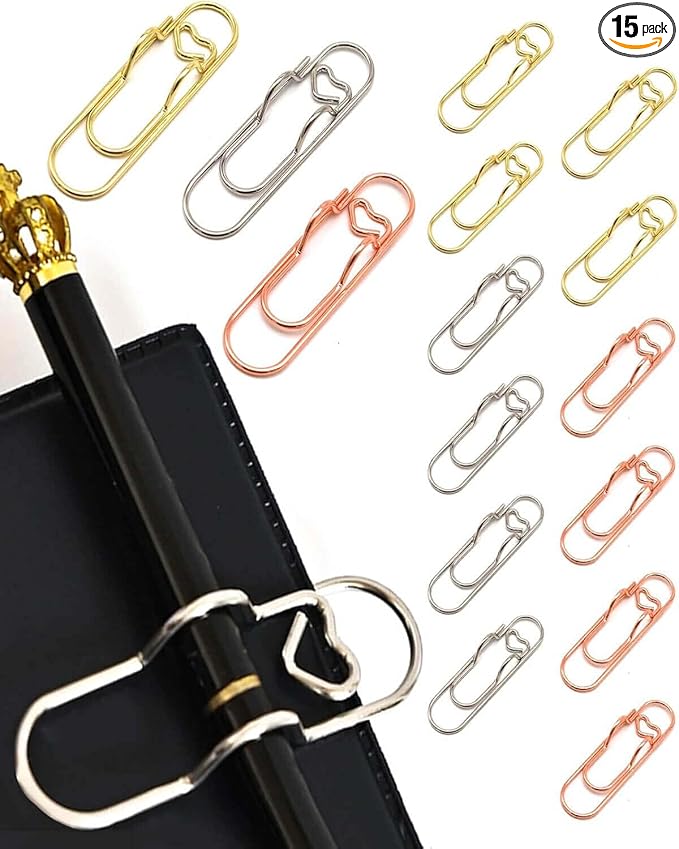 Metal Pen Clips and Holders 15 Pack Colorful by Zrwcvxy