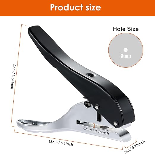 Hole Punch 1/8 inch-3mm Single Hole Punch, Heavy Duty Hole Puncher Single - Image 2